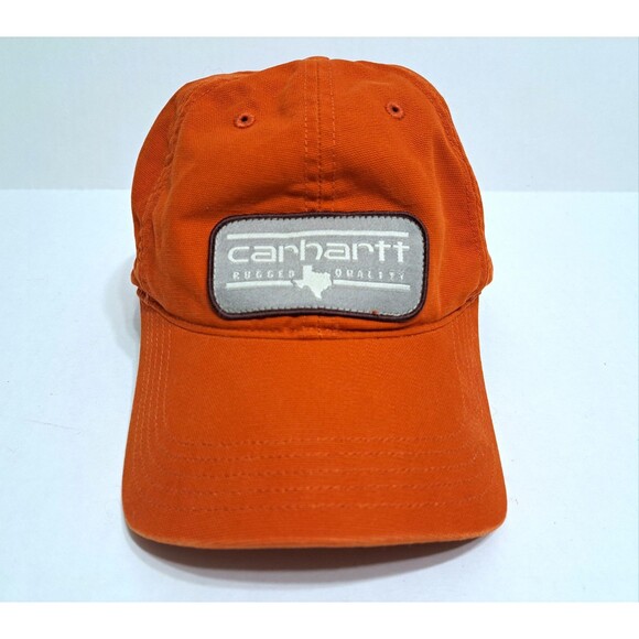 Carhartt Force Texas Hat Orange Canvas Patch Adjustable Baseball Cap Strapback - Picture 1 of 6